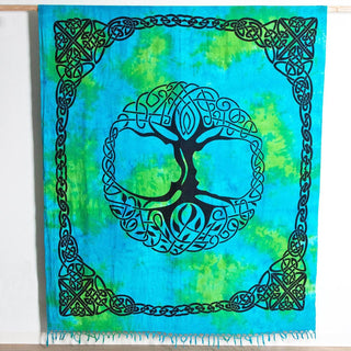 Celtic Tree of Life Tie Dye Tapestry w/Fringe by Tiny Rituals - A Roese Boutique