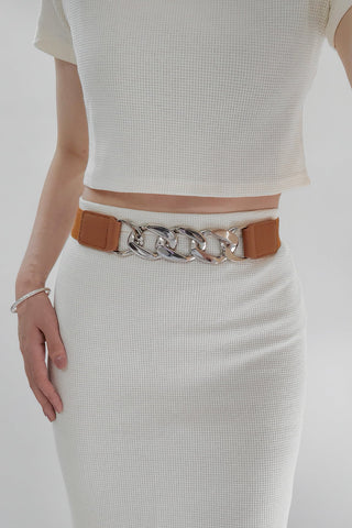 Chain Detail Elastic Belt - A Roese Boutique