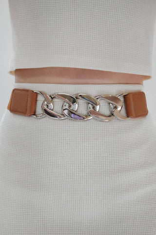 Chain Detail Elastic Belt - A Roese Boutique