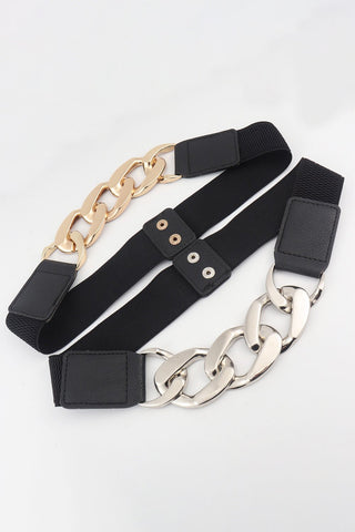 Chain Detail Elastic Belt - A Roese Boutique