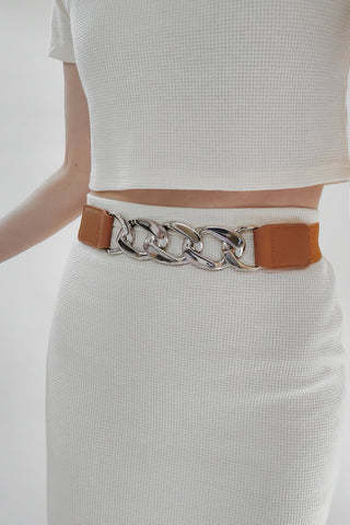 Chain Detail Elastic Belt - A Roese Boutique