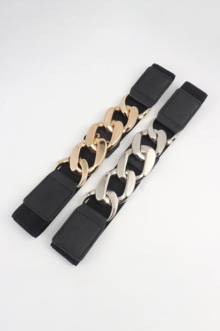 Chain Detail Elastic Belt - A Roese Boutique