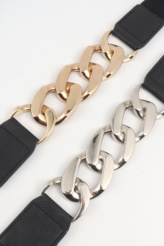 Chain Detail Elastic Belt - A Roese Boutique