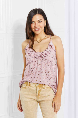 Culture Code Full Size Taste of Spring Ruffle Sleeveless Top - A Roese Boutique