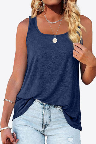 Curved Hem Square Neck Tank - A Roese Boutique