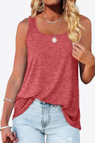 Curved Hem Square Neck Tank - A Roese Boutique