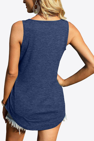 Curved Hem Square Neck Tank - A Roese Boutique