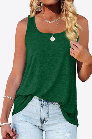 Curved Hem Square Neck Tank - A Roese Boutique