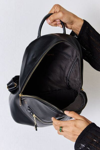 David Jones PU Leather Backpack - A Roese Boutique