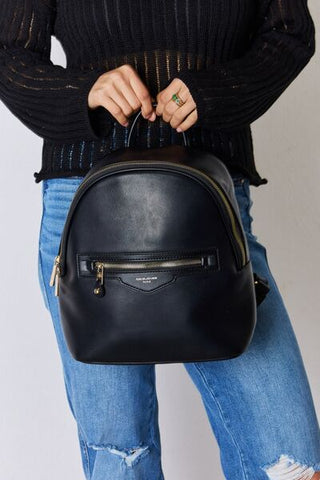 David Jones PU Leather Backpack - A Roese Boutique