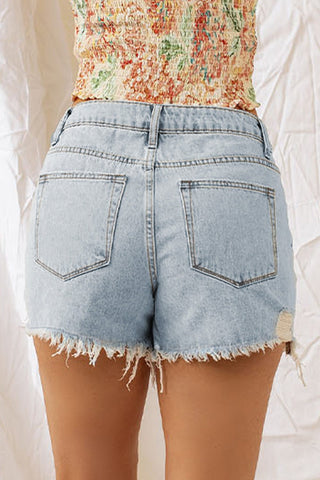 Distressed Denim Shorts - A Roese Boutique
