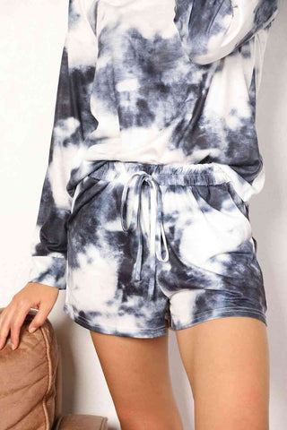 Double Take Tie-Dye Round Neck Top and Shorts Lounge Set - A Roese Boutique