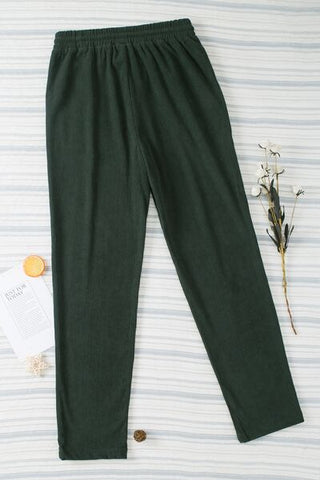 Drawstring Straight Pants with Pockets - A Roese Boutique