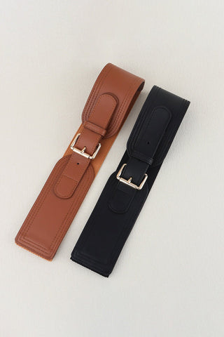 Elastic Wide PU Belt - A Roese Boutique