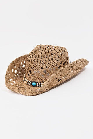 Fame Cutout Strap Weave Straw Hat - A Roese Boutique