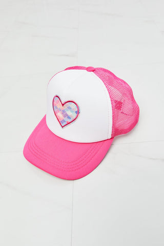 Fame Falling For You Trucker Hat in Pink - A Roese Boutique