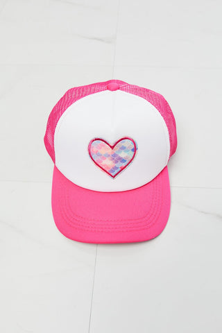 Fame Falling For You Trucker Hat in Pink - A Roese Boutique