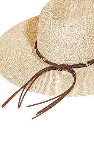 Fame Rope Strap Wide Brim Weave Hat - A Roese Boutique