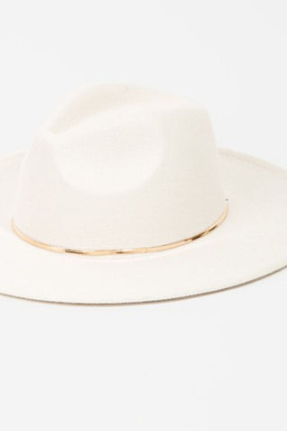 Fame Slice of Chic Herringbone Chain Fedora - A Roese Boutique