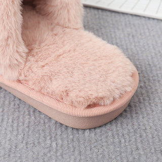 Faux Fur Crisscross Strap Slippers - A Roese Boutique