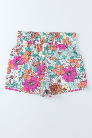 Floral Elastic Waist Shorts - A Roese Boutique