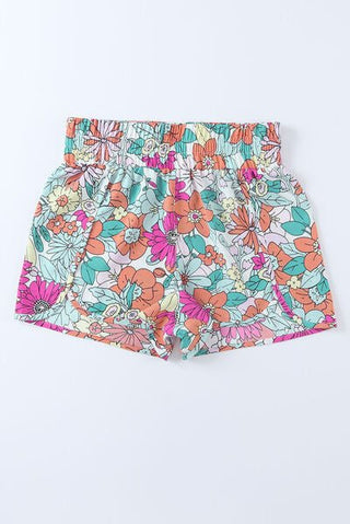 Floral Elastic Waist Shorts - A Roese Boutique