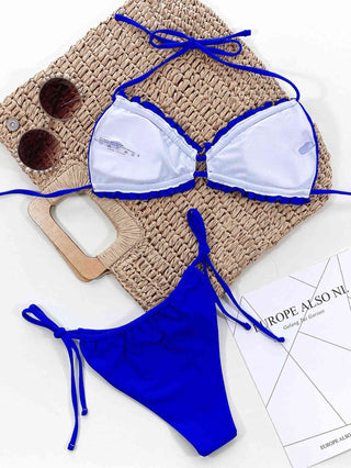 Frill Trill Halter Neck Bikini Set - A Roese Boutique