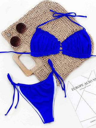 Frill Trill Halter Neck Bikini Set - A Roese Boutique