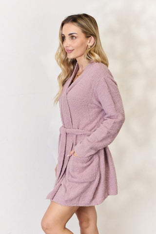 Hailey & Co Tie Front Long Sleeve Robe - A Roese Boutique