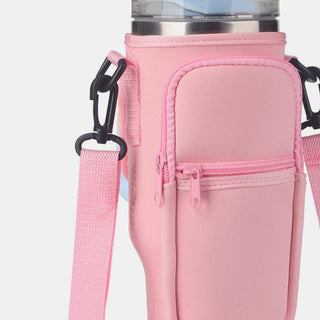 Insulated Tumbler Cup Sleeve With Adjustable Shoulder Strap - A Roese Boutique