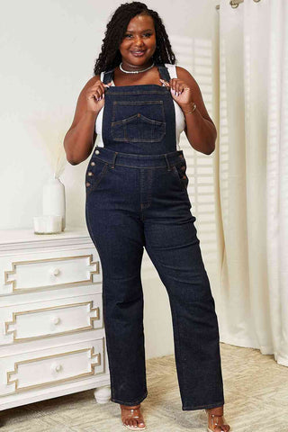 Judy Blue Full Size High Waist Classic Denim Overalls - A Roese Boutique