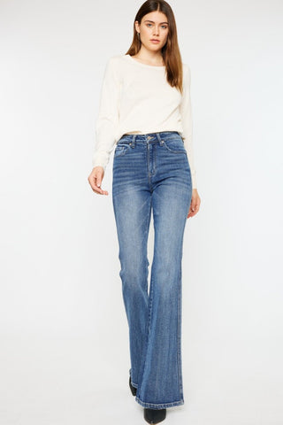 Kancan Cat's Whiskers High Waist Flare Jeans - A Roese Boutique