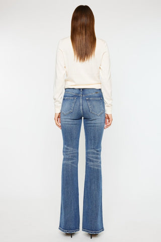 Kancan Cat's Whiskers High Waist Flare Jeans - A Roese Boutique