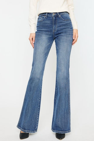 Kancan Cat's Whiskers High Waist Flare Jeans - A Roese Boutique