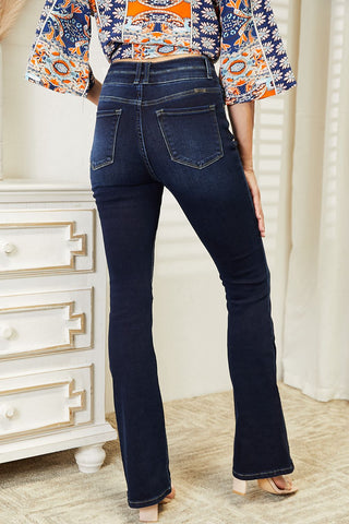 Kancan Full Size High Rise Wide Waistband Bootcut Jeans - A Roese Boutique