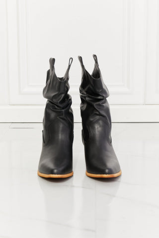 MMShoes Better in Texas Scrunch Cowboy Boots in Black - A Roese Boutique