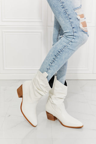 MMShoes Better in Texas Scrunch Cowboy Boots in White - A Roese Boutique