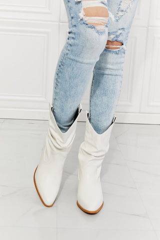 MMShoes Better in Texas Scrunch Cowboy Boots in White - A Roese Boutique