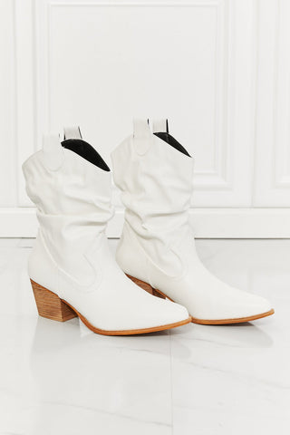 MMShoes Better in Texas Scrunch Cowboy Boots in White - A Roese Boutique