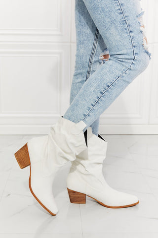 MMShoes Better in Texas Scrunch Cowboy Boots in White - A Roese Boutique