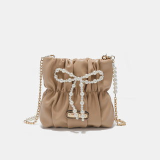 Nicole Lee USA Pearl Bow Chain Strap Purse - A Roese Boutique