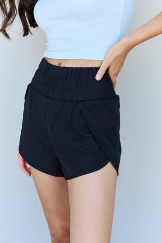 Ninexis Stay Active High Waistband Active Shorts in Black - A Roese Boutique