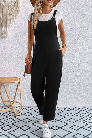 Pocketed Wide Strap Overall - A Roese Boutique