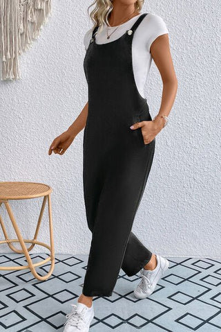 Pocketed Wide Strap Overall - A Roese Boutique