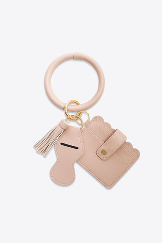 PU Wristlet Keychain with Card Holder - A Roese Boutique