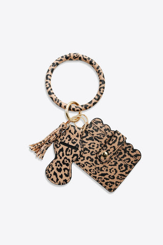 PU Wristlet Keychain with Card Holder - A Roese Boutique