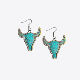 Rhinestone Bull Earrings - A Roese Boutique