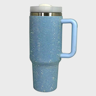 Rhinestone Stainless Steel Tumbler with Straw - A Roese Boutique