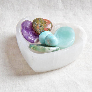 Selenite Crystal Recharging Heart Bowl by Tiny Rituals - A Roese Boutique