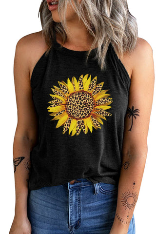 Sunflower Graphic Round Neck Tank - A Roese Boutique